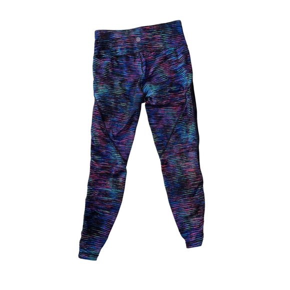 Athleta Interstellar Galaxy Leggings Womens Size Small Full Length Mesh Purple - Picture 3 of 4